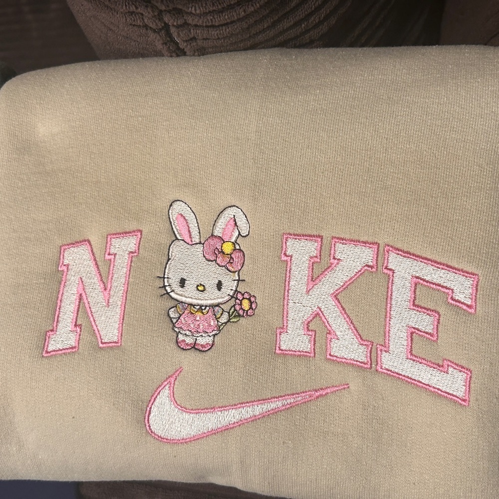Hello kitty Easter embroidered Crew